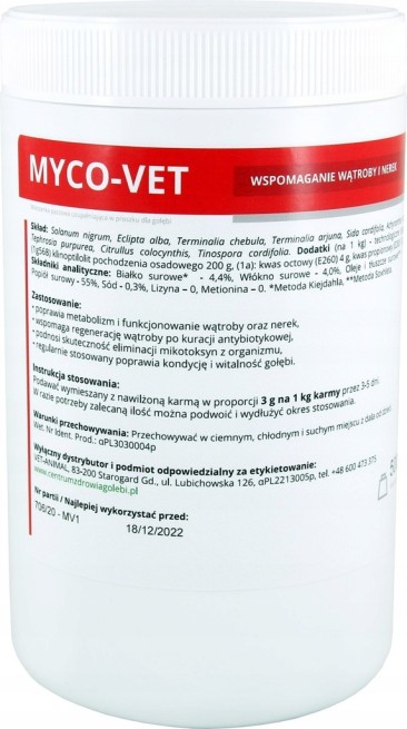 Myco-vet wątroba i nerki usuwa mikrotoksyny 500g
