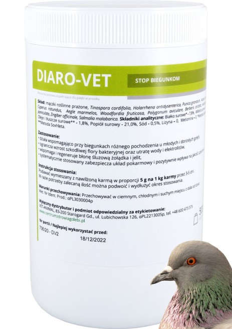 DIARO-VET 500 g - stop biegunkom, biegunki gołębi