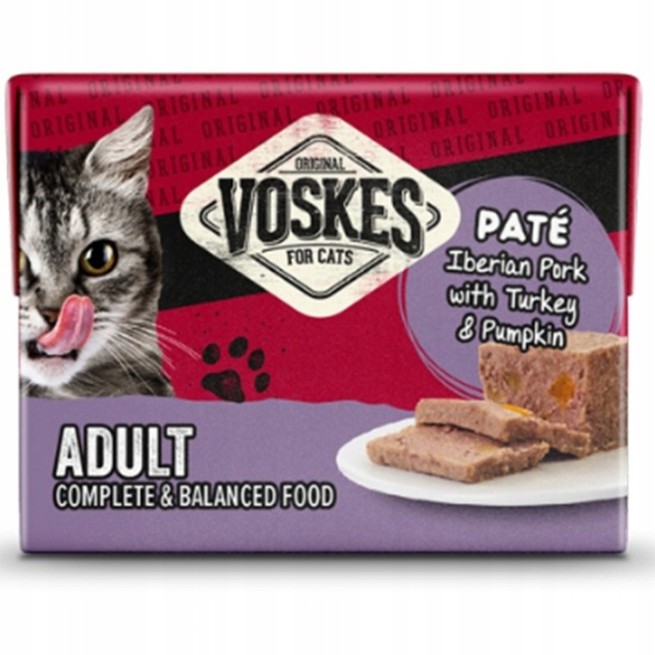 Mokra karma dla kota iberyjska z indykiem i dynią Voskes 8x85g (1)