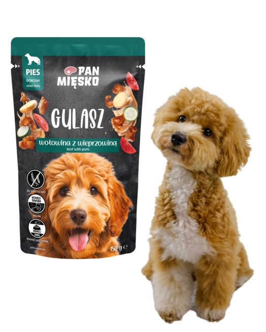 Pan Mięsko karma mokra Gulasz Wołowina z wieprzowiną 150g (1)