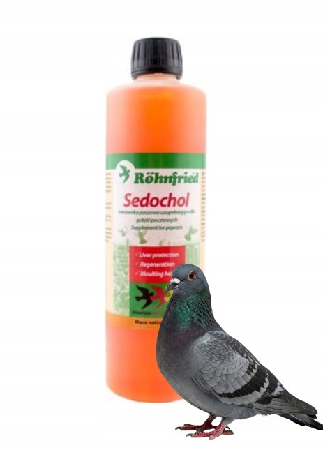 Sedochol Rohnfried to preparat wspierający prawidłowe funkcjonowanie wątroby i metabolizmu gołębi. Pomaga utrzymać dobrą kondycję w sezonie lotowym oraz w okresach zwiększonego obciążenia organizmu. (1)
