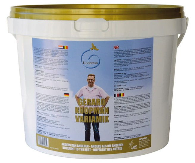 Gerard Koopman Variamix to mineralna mieszanka premium dla gołębi, wspierająca prawidłowe trawienie oraz uzupełnianie składników mineralnych w codziennej diecie. Odpowiednia w sezonie lotowym i rozpłodowym. (1)