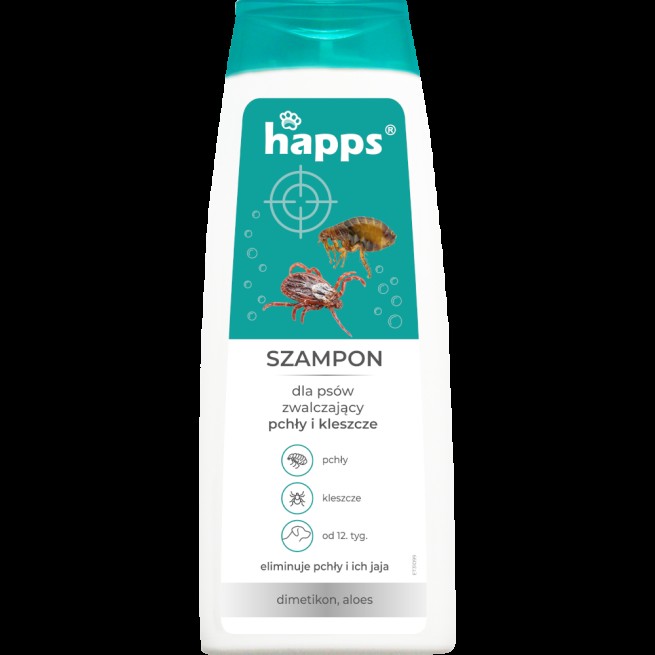 HAPPS – szampon dla psów zwalczający pchły i kleszcze 250ml (1)