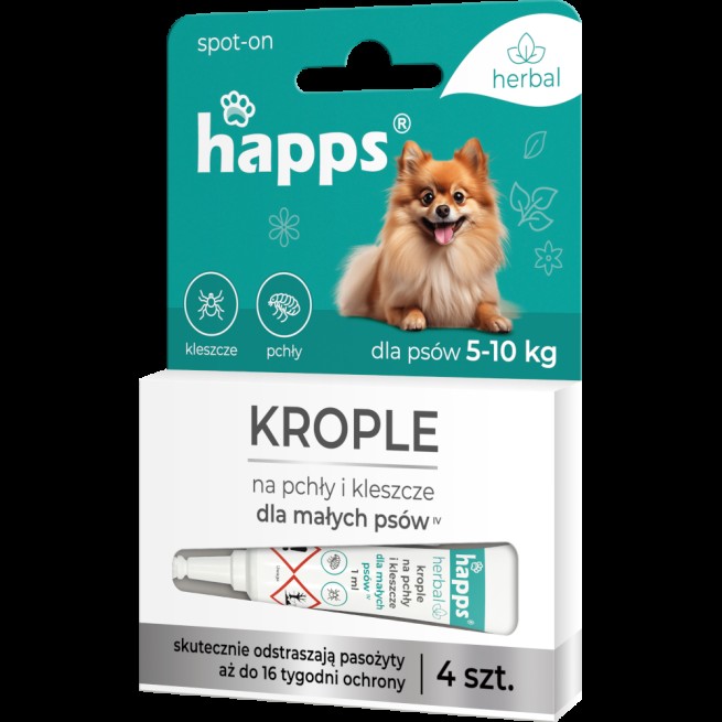 HAPPS Herbal – krople na pchły i kleszcze dla małych psów  (1)