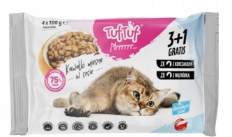 Obrazek dla: TUF TUF saszetki dla kota 4x100g  2x kurczak, 2x wątróbka