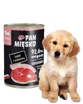Obrazek dla: Pan Mięsko karma mokra dla psa Indyk z wołowiną dla szczeniąt 400 g