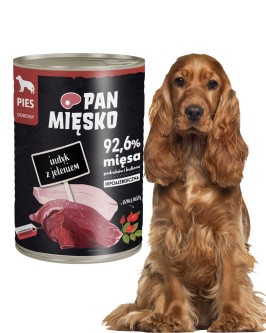 Obrazek dla: Mokra karma dla psów Pan Mięsko indyk z jeleniem 400 g