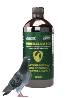 Obrazek dla: Volantor Mineralizator to skoncentrowany preparat wspierający równowagę mineralną, kondycję oraz prawidłowe funkcjonowanie organizmu gołębi w sezonie lotowym i rozpłodowym.
