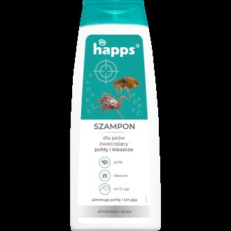 Obrazek dla: HAPPS – szampon dla psów zwalczający pchły i kleszcze 250ml