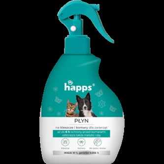 Obrazek dla: HAPPS – płyn na kleszcze i komary dla zwierząt 200ml