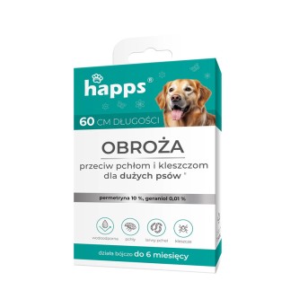 Obrazek dla: Happs Obroża przeciw pchłom i kleszczom dla dużych psów